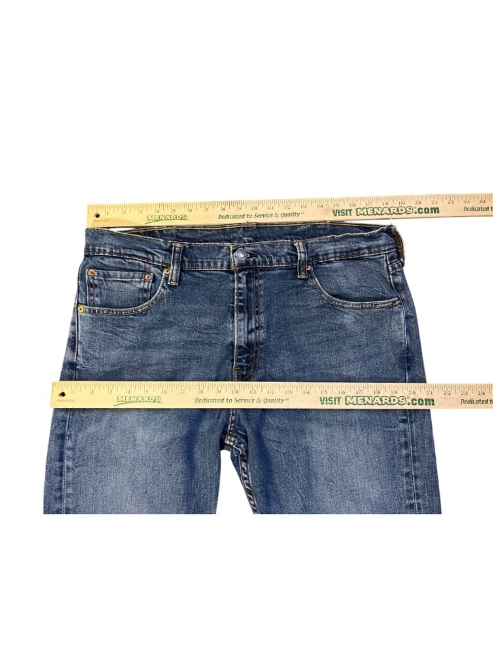 Levis 527 Slim Bootcut Jeans Mens 38x30 Used Blue Stretch Denim - Picture 11 of 16